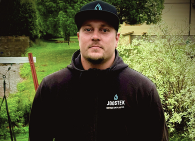 Joostek Oy:n projektipäällikkö Mikko Katajisto on tyytyväinen KL-Lämmön glykolituotteisiin ja kehuu yhteistyötä vaivattomaksi.